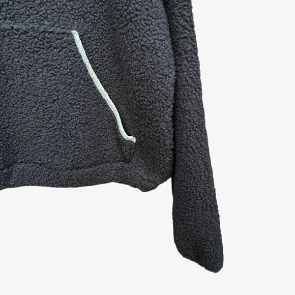 NWT Wild Fable Gray Purple Zipper Sherpa Hooded Quarter Zip Sweatshirt Hoodie - Picture 6 of 9